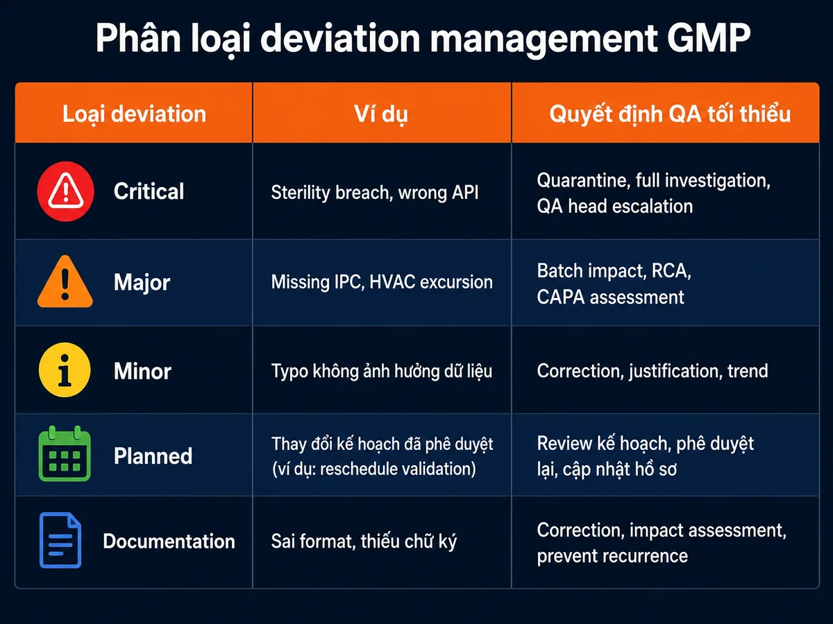 Deviation Management GMP: Phân loại, Điều tra & Batch Impact | Phạm Đức ...